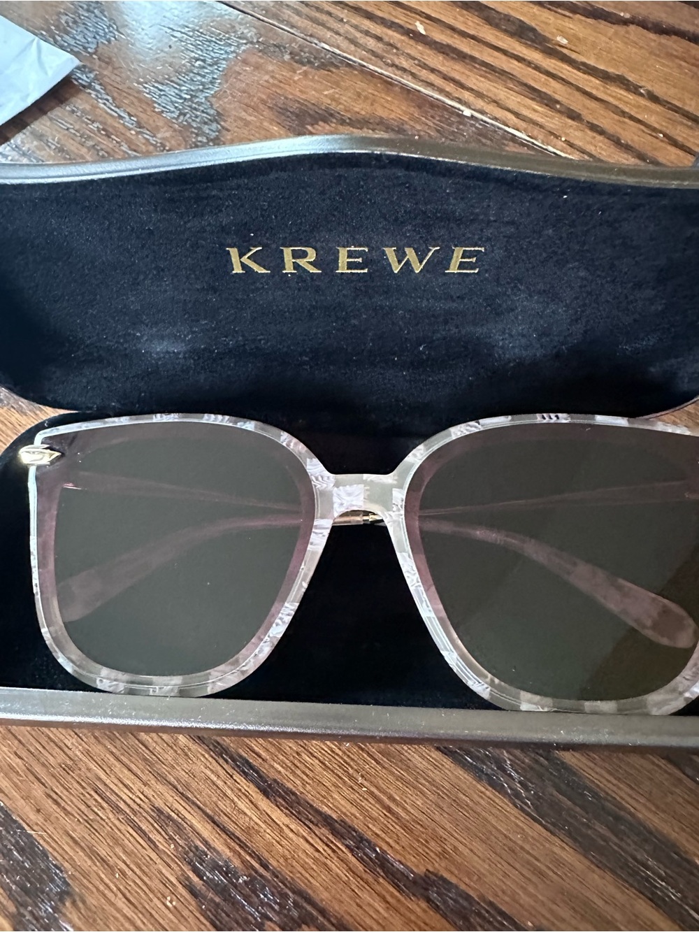 KREWE Metallic Silver Eyewear Case